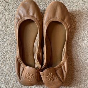Rare Tory Burch Brown Leather Flats